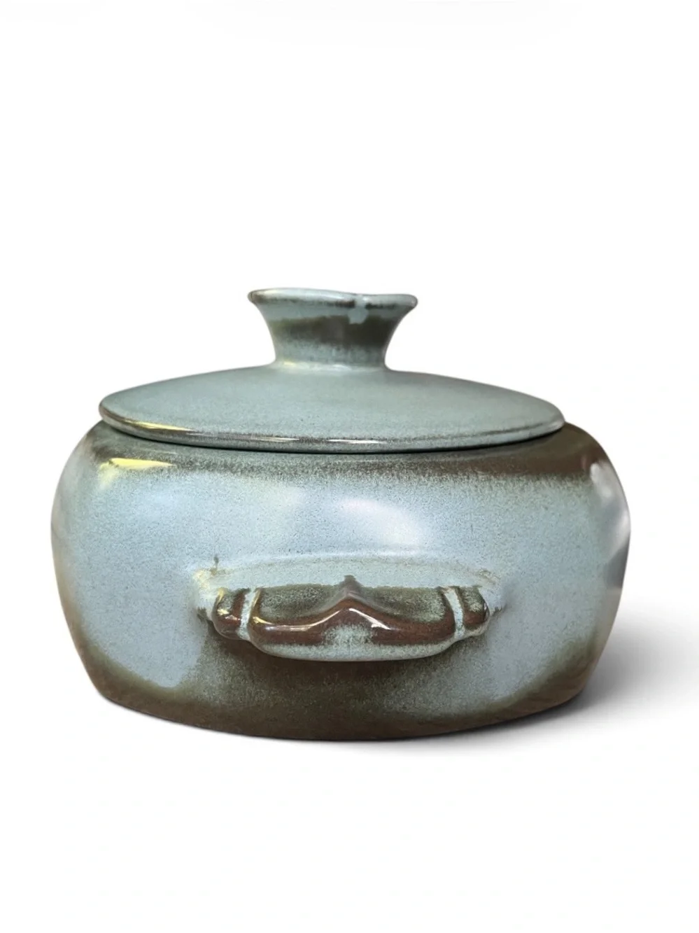 RARE Vintage Frankoma Ceramic Covered Casserole in Woodland Moss